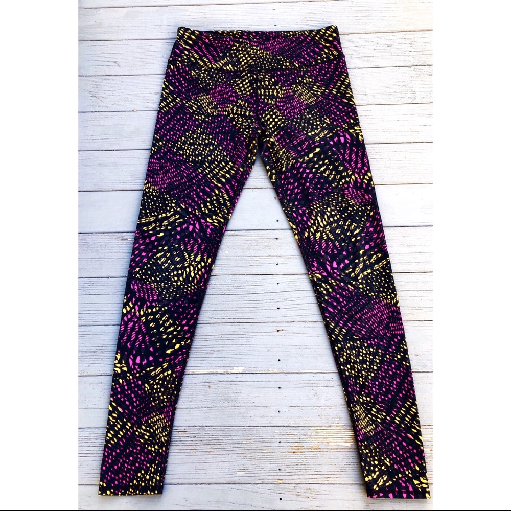Fabletics Neon Geometric Dot Patterned Leggings S - image 1